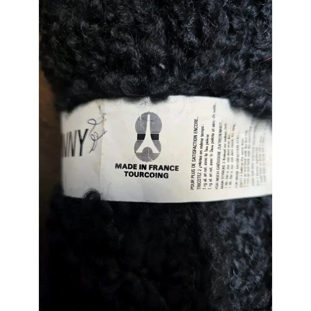 Vtg Fils Anny Blatt Boucl’Anny Black Wool Blend Chunky Novelty Yarn Lot France